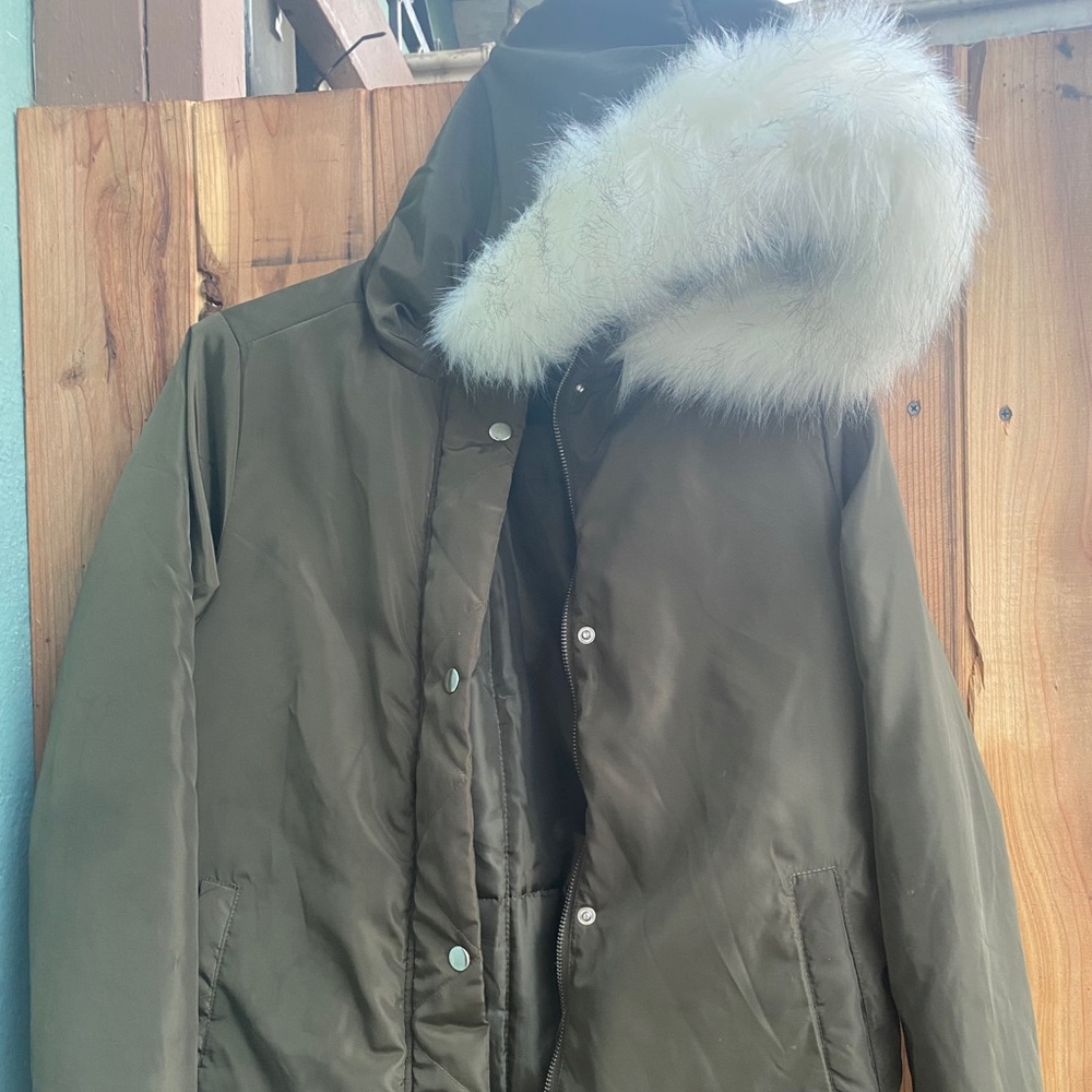 Jacket, sweater, furry jacket, puffer jacket